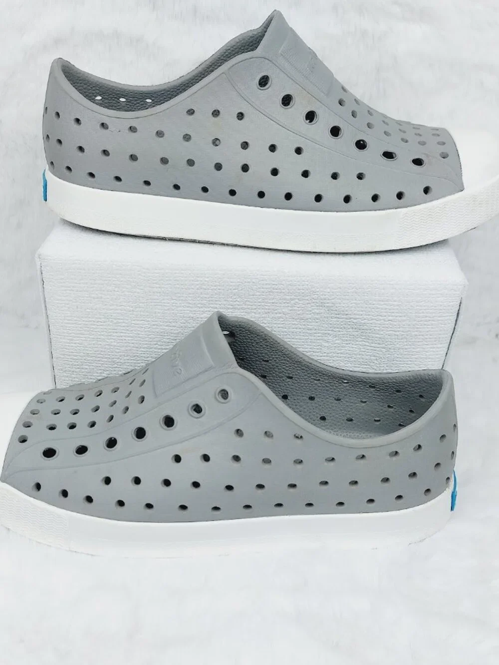 Native Girl's Gray White Jefferson EVA Slip-On Water Slip-On Sneaker Size 3